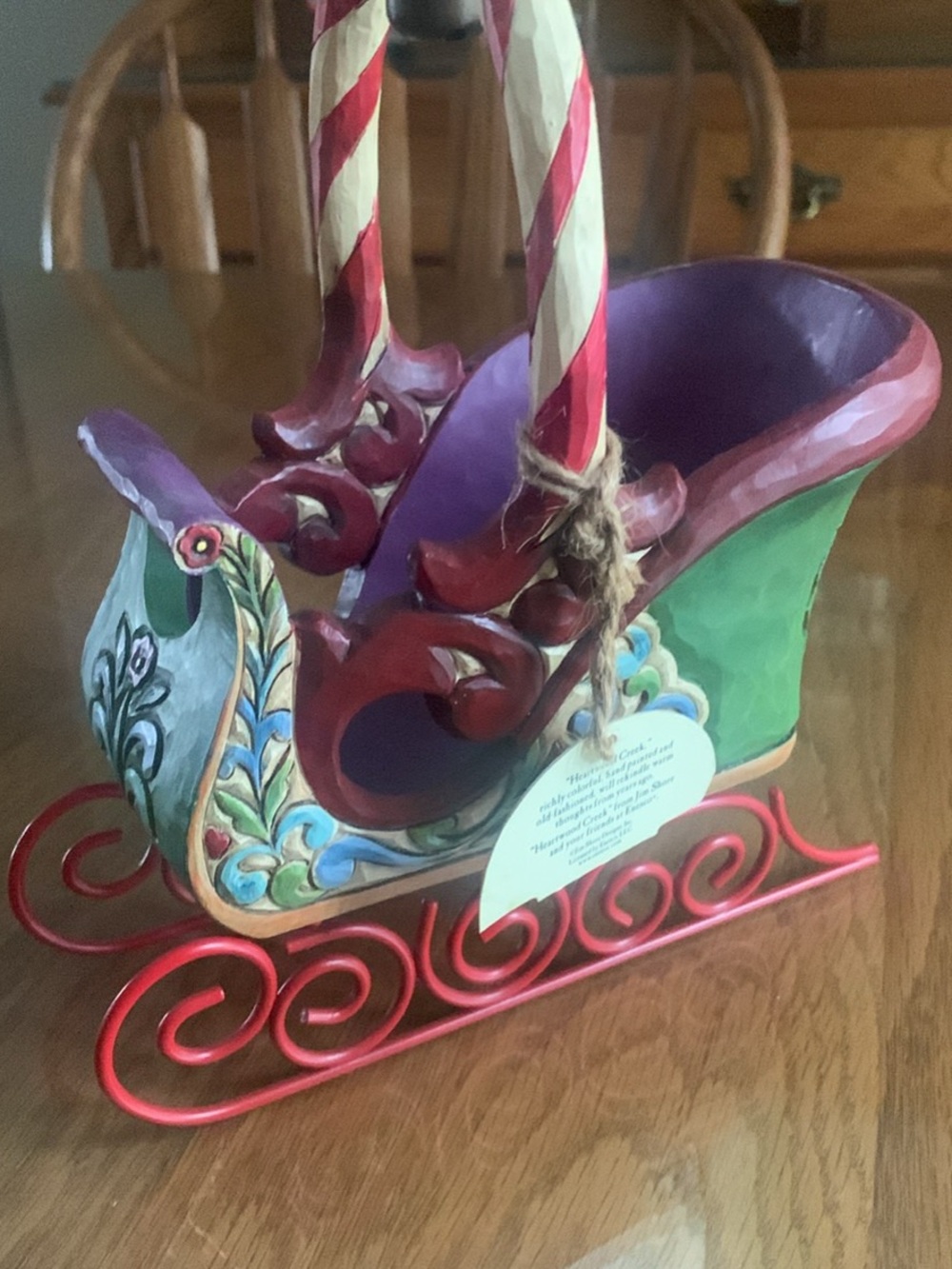 Jim Shore Multicolor Decorative Sleigh with Red Runners